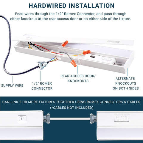 Parmida LED under-cabinet ROMEX-dimming compatibility for longer runs.