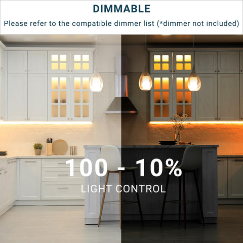 Parmida LED under-cabinet lighting ideal for kitchen shelves and closets.