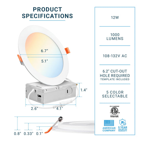 Parmida ultra-thin dimmable LED downlight suited for slim ceilings and easy dimming.