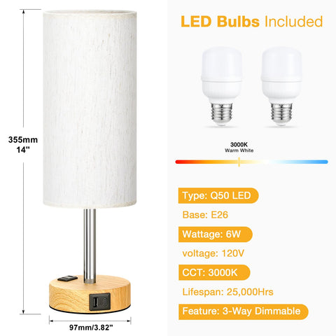 PartageiZ bedside lamp with 120V outlet for accessories at hand.