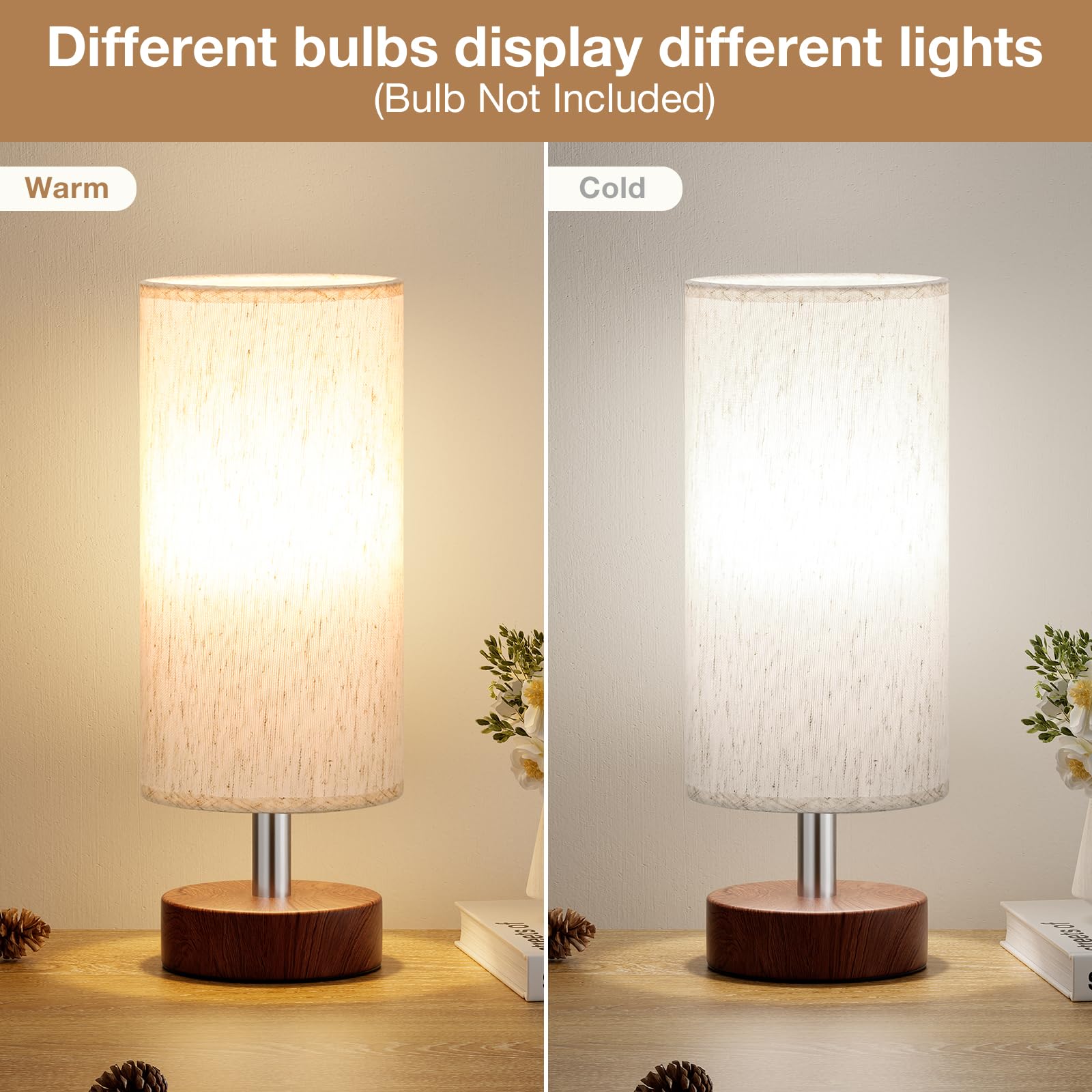 PartageiZ bedside lamps featuring linen shade for soft light