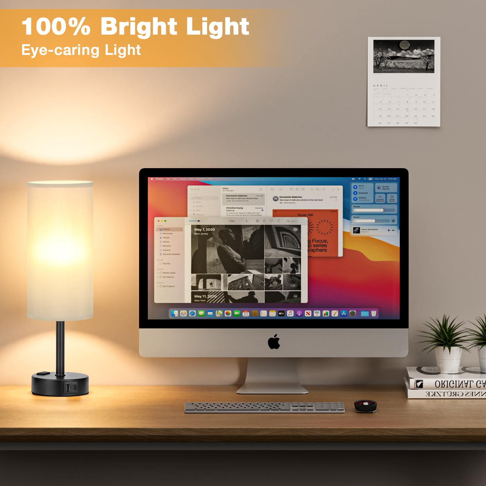 PartageiZ black base desk lamps with flaxen shade in modern setup.