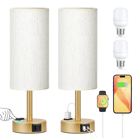 PartageiZ gold base table lamp showcases sturdy base for stable bedside lighting