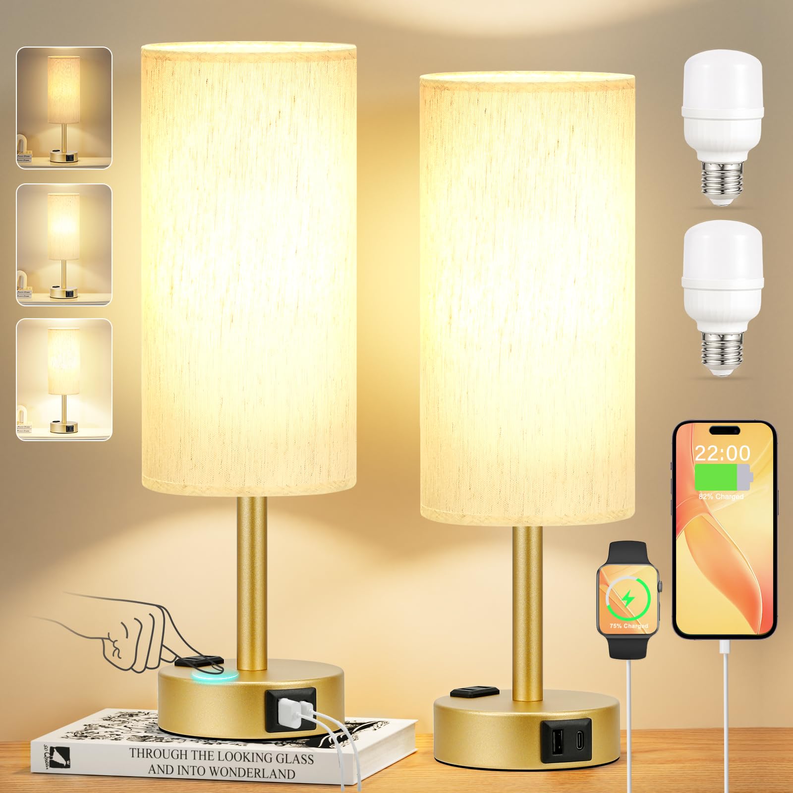 PartageiZ two lamp set includes bulbs shades and bases for quick setup