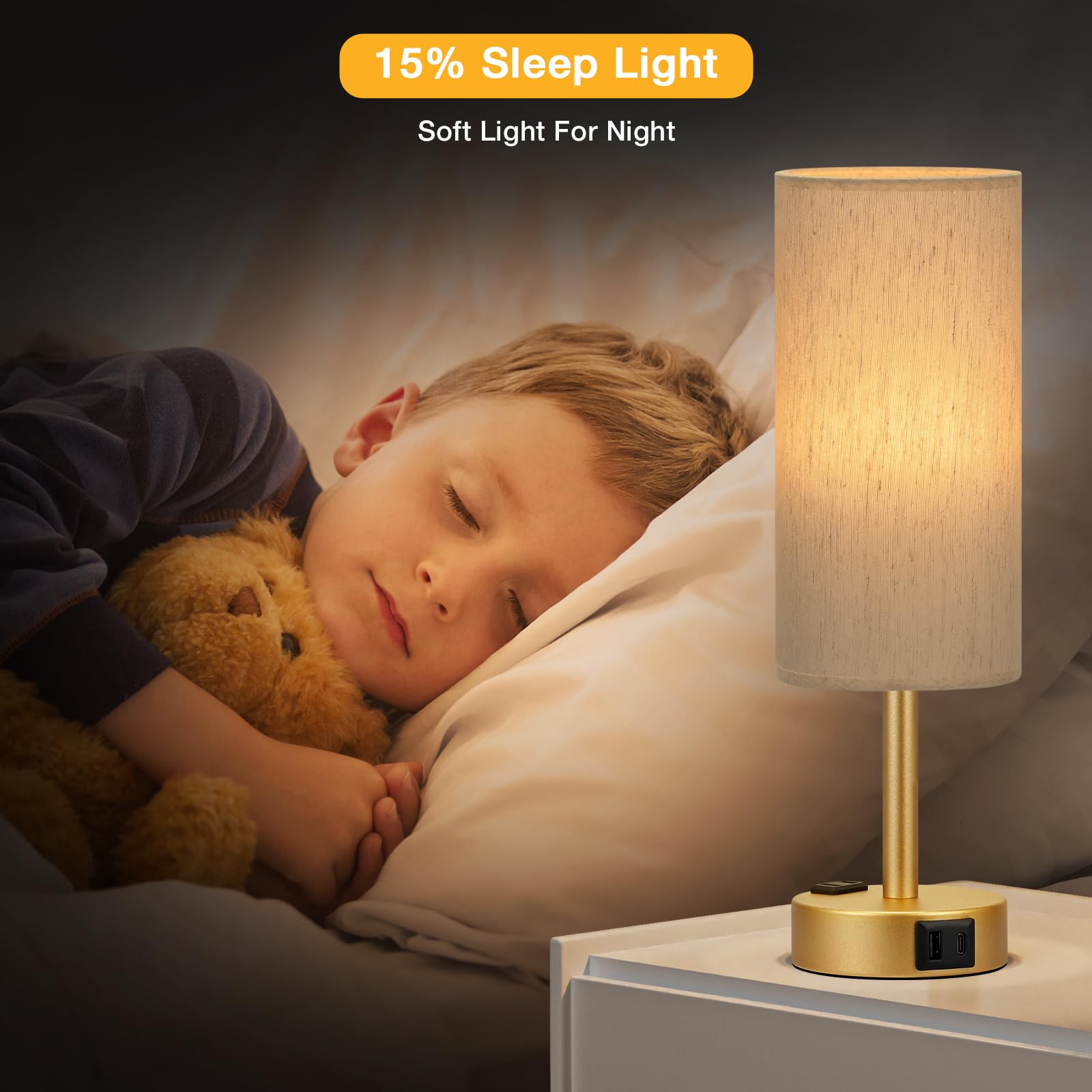 PartageiZ touch control highlighted on lamp for easy use