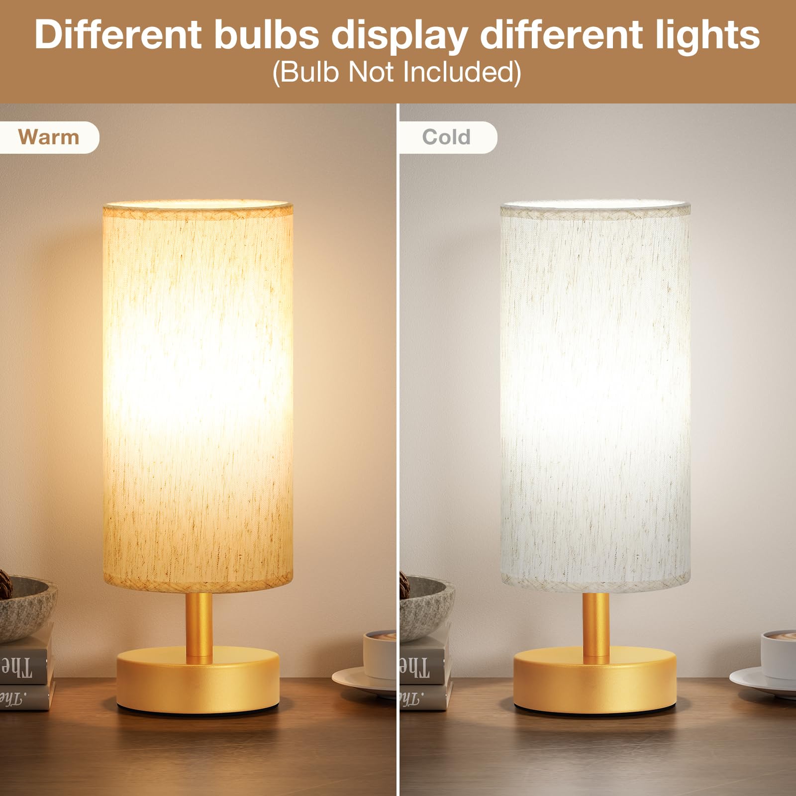 Linen shade of PartageiZ lamp diffuses light for a soft glow