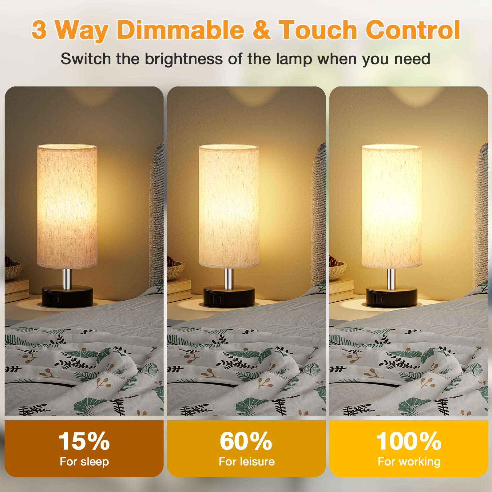 PartageiZ minimalist nightstand light complements small spaces with a calm glow.