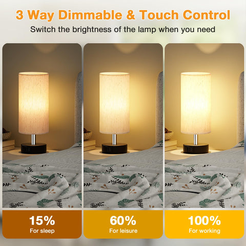 PartageiZ minimalist nightstand light complements small spaces with a calm glow.