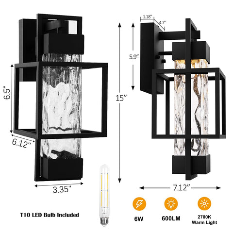 PARTPHONER 15-inch exterior wall light adds inviting curb appeal.