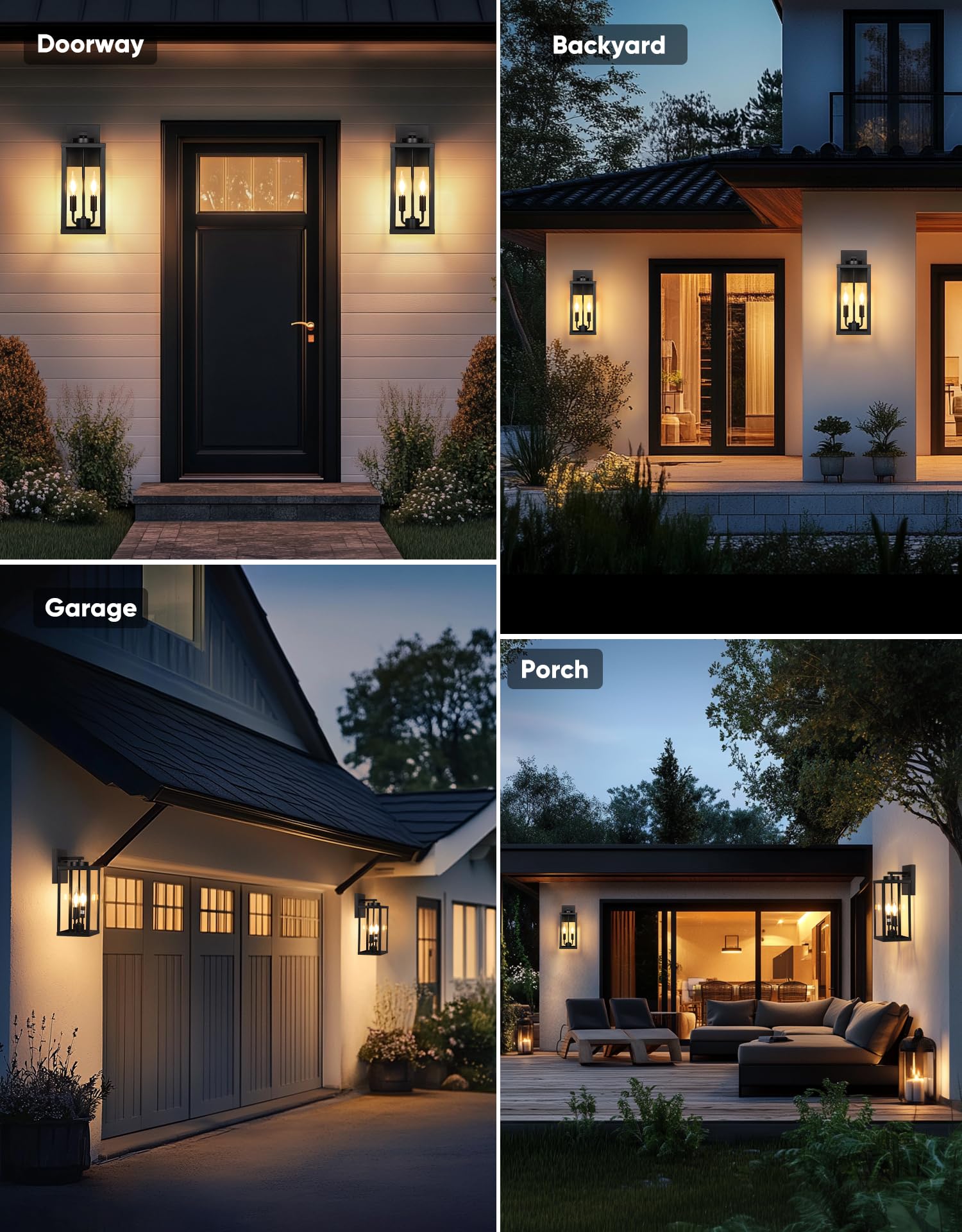 PARTPHONER 2 pack outdoor lights offer consistent exterior illumination.