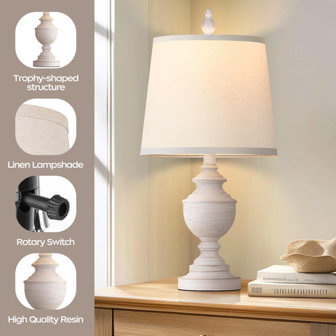 PARTPHONER 22-inch table lamp height fits bedside tables with cozy glow