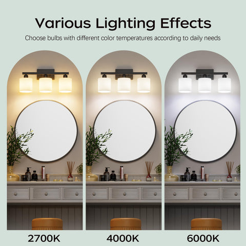 PARTPHONER three-light design provides balanced illumination above sinks.