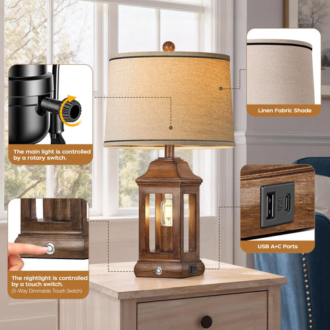 PARTPHONER 3-way dimmable touch control for customizable brightness