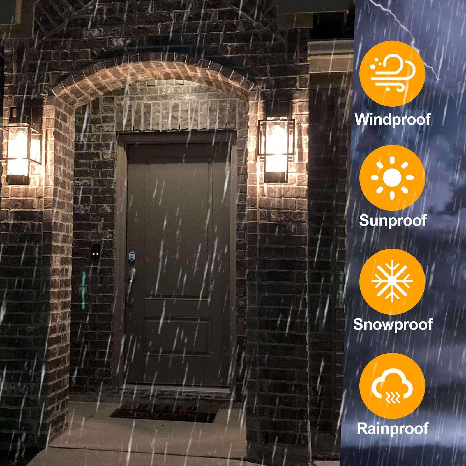 PARTPHONER 6W 2700K bulb included, warm welcoming glow for outdoor walls.