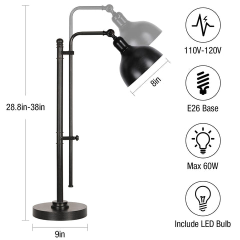 PARTPHONER aged-bronze finish desk lamp adds vintage charm.
