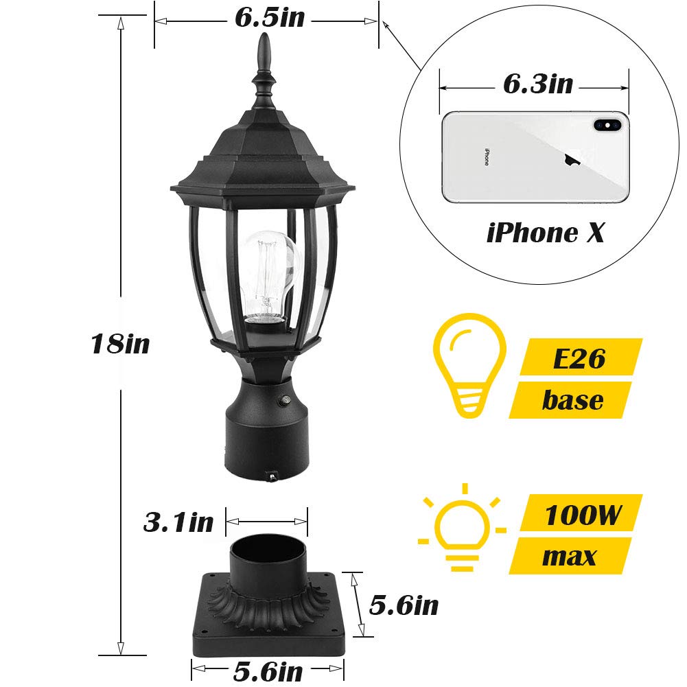 PARTPHONER aluminum and clear glass lantern withstands outdoor weather
