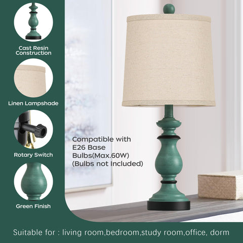 PARTPHONER antique-finish detail highlights timeless bedside lamps.