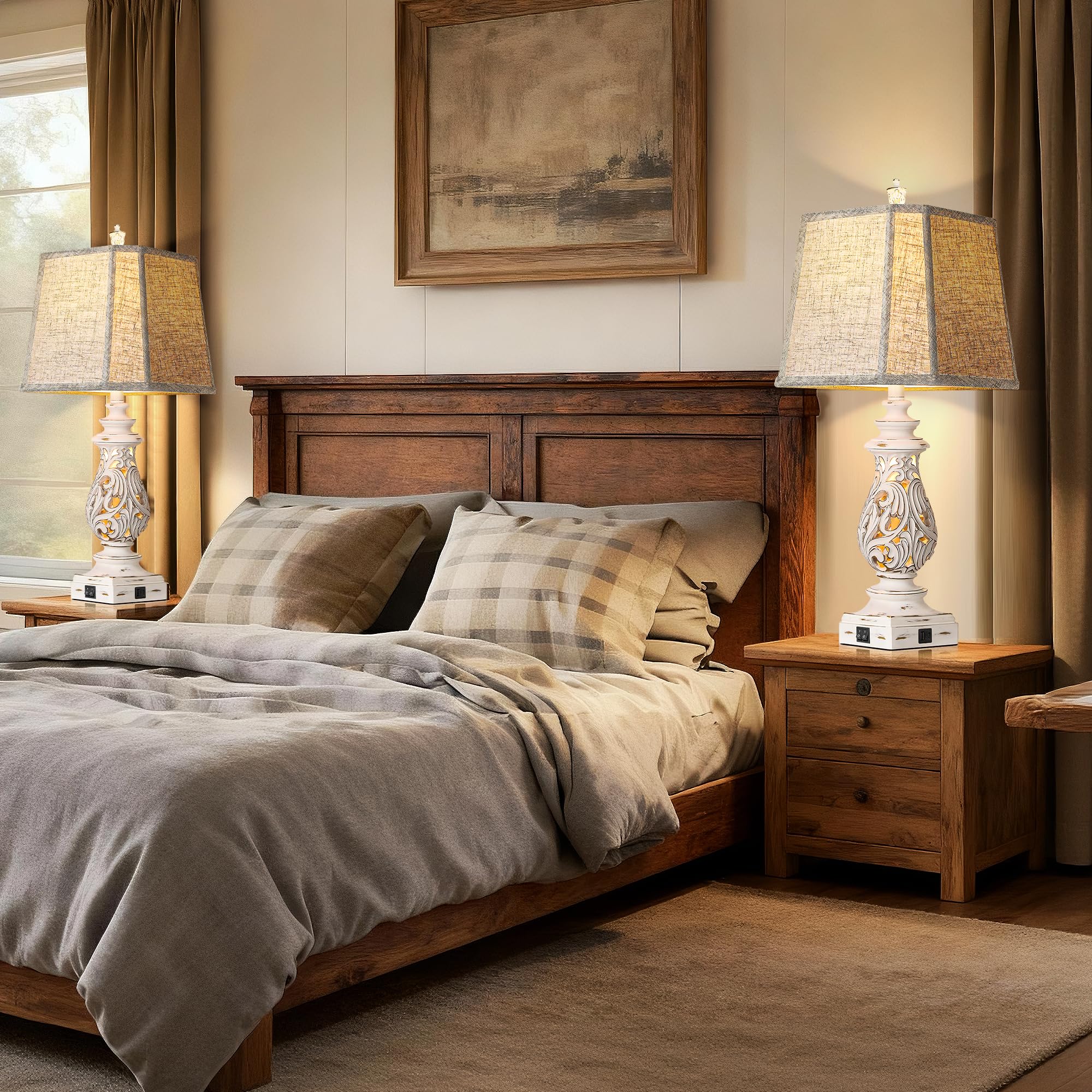 Partphoner antique white finish complements farmhouse decor with timeless charm.