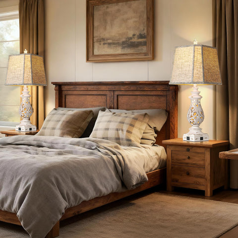 Partphoner antique white finish complements farmhouse decor with timeless charm.