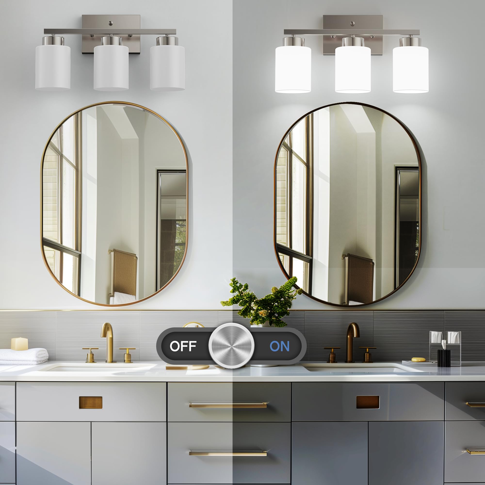 PARTPHONER bathroom light with milky glass for soft ambience in the shower area