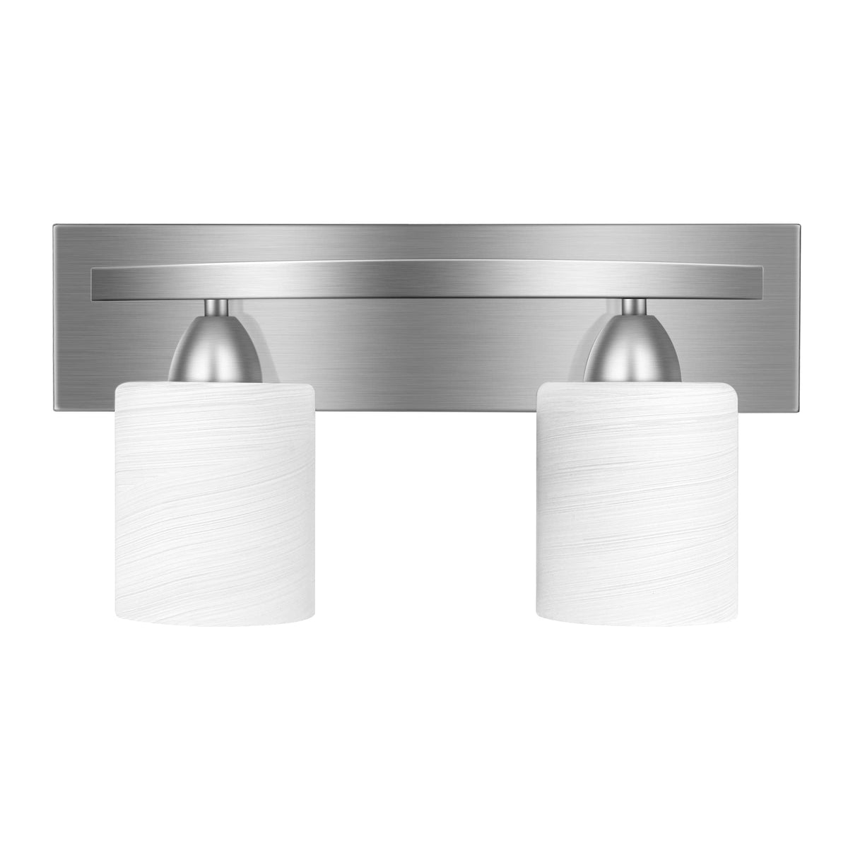 PARTPHONER bathroom vanity light with brushed nickel finish and two lights for bright mirror illumination