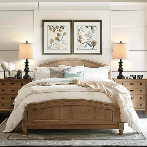 PARTPHONER bedroom lamp on nightstand creates warm ambiance.