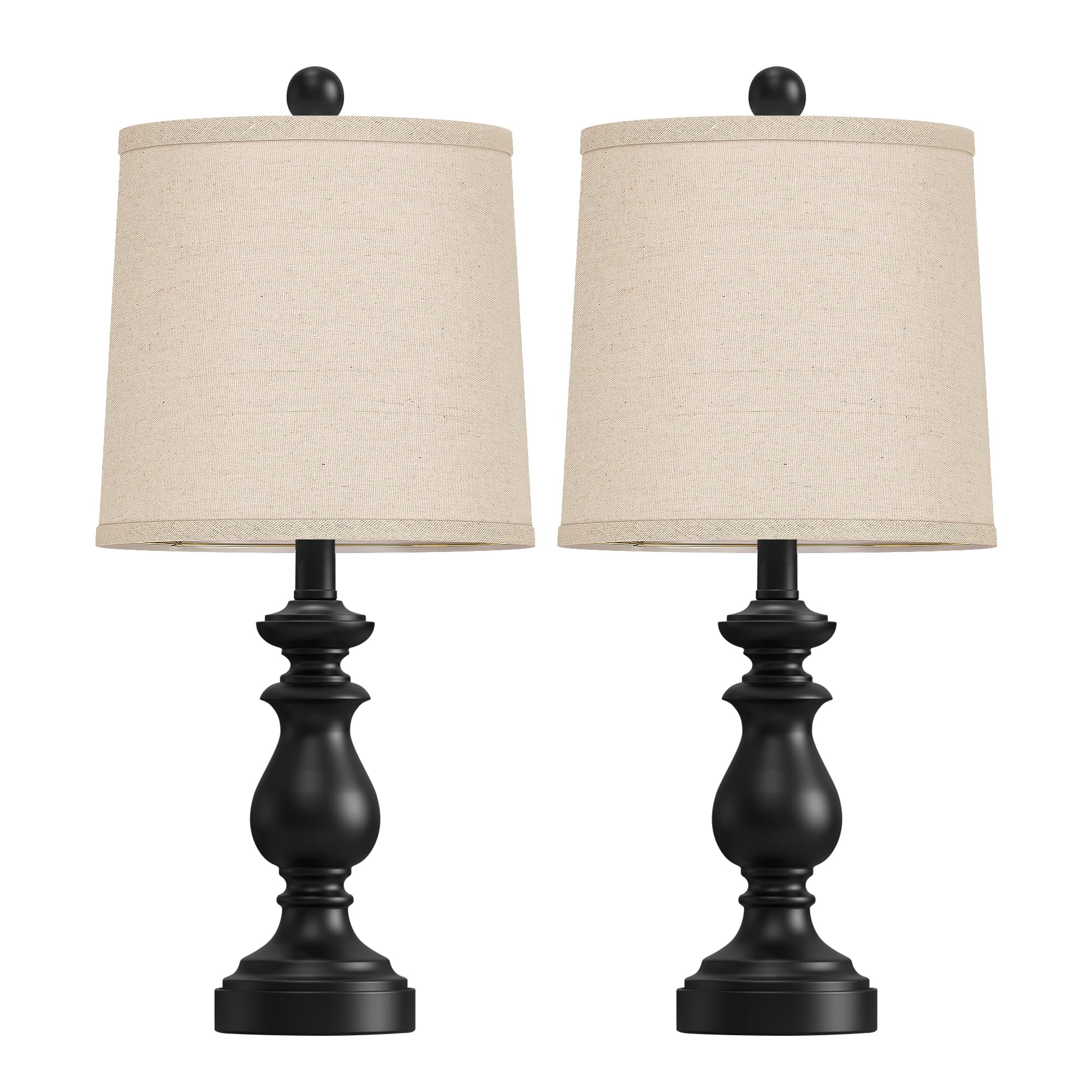 PARTPHONER bedside lamp 22-inch linen shade for gentle wake-up lighting.