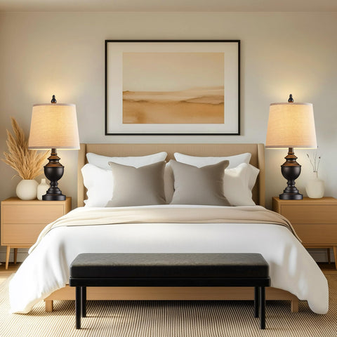 PARTPHONER bedside lamps show easy assembly in minutes.