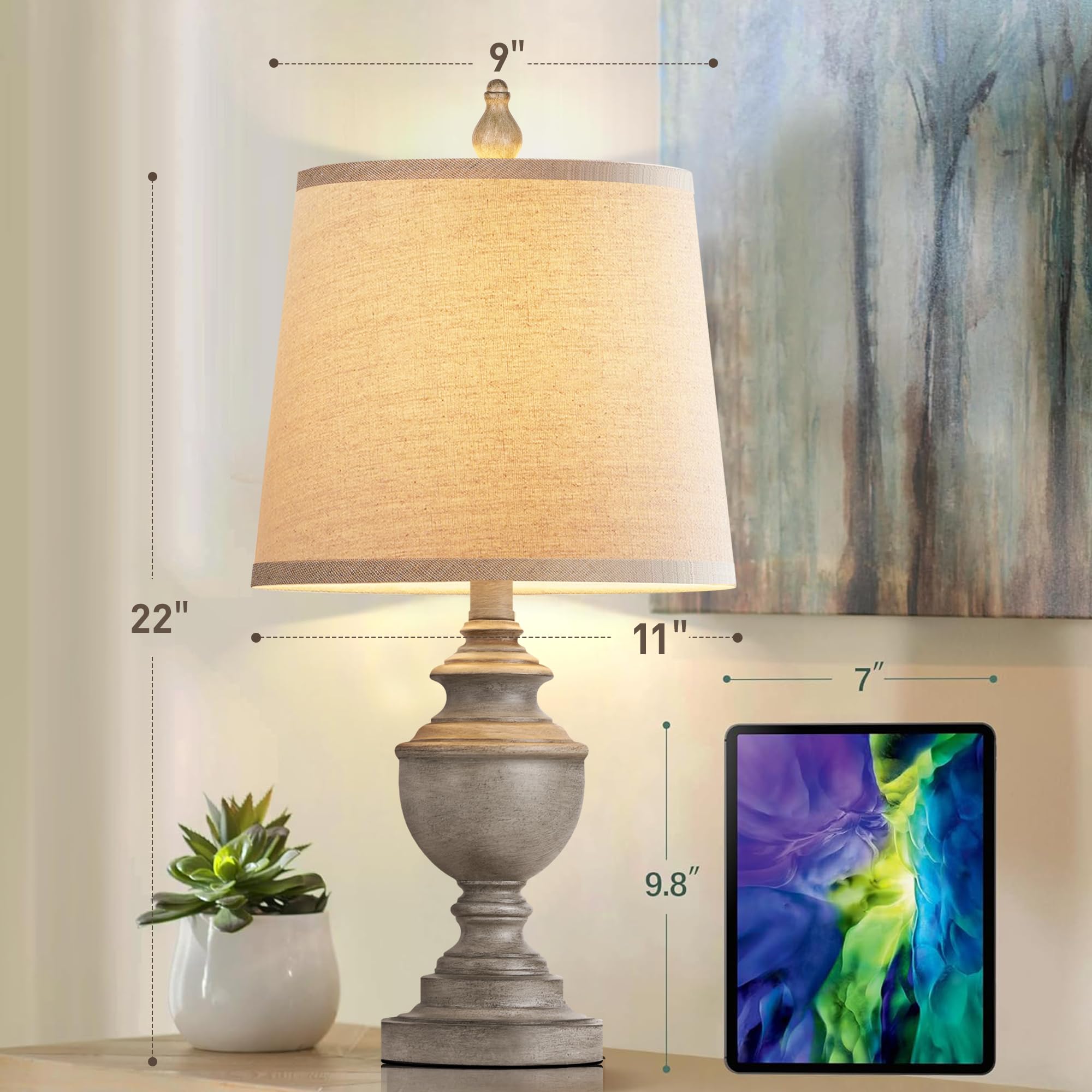 PARTPHONER bedside lamps lit with warm glow for night reading