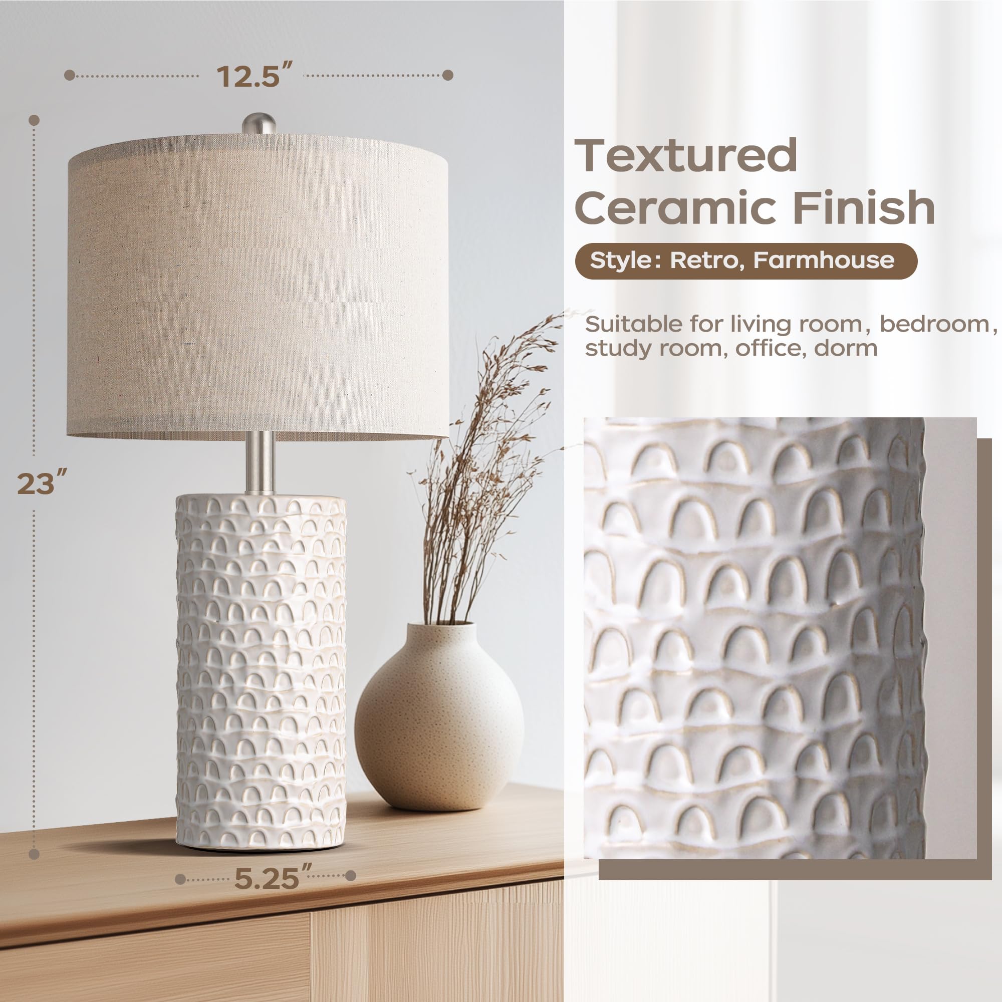 PARTPHONER beige-white finish evokes warm rustic charm ideal for bedrooms.