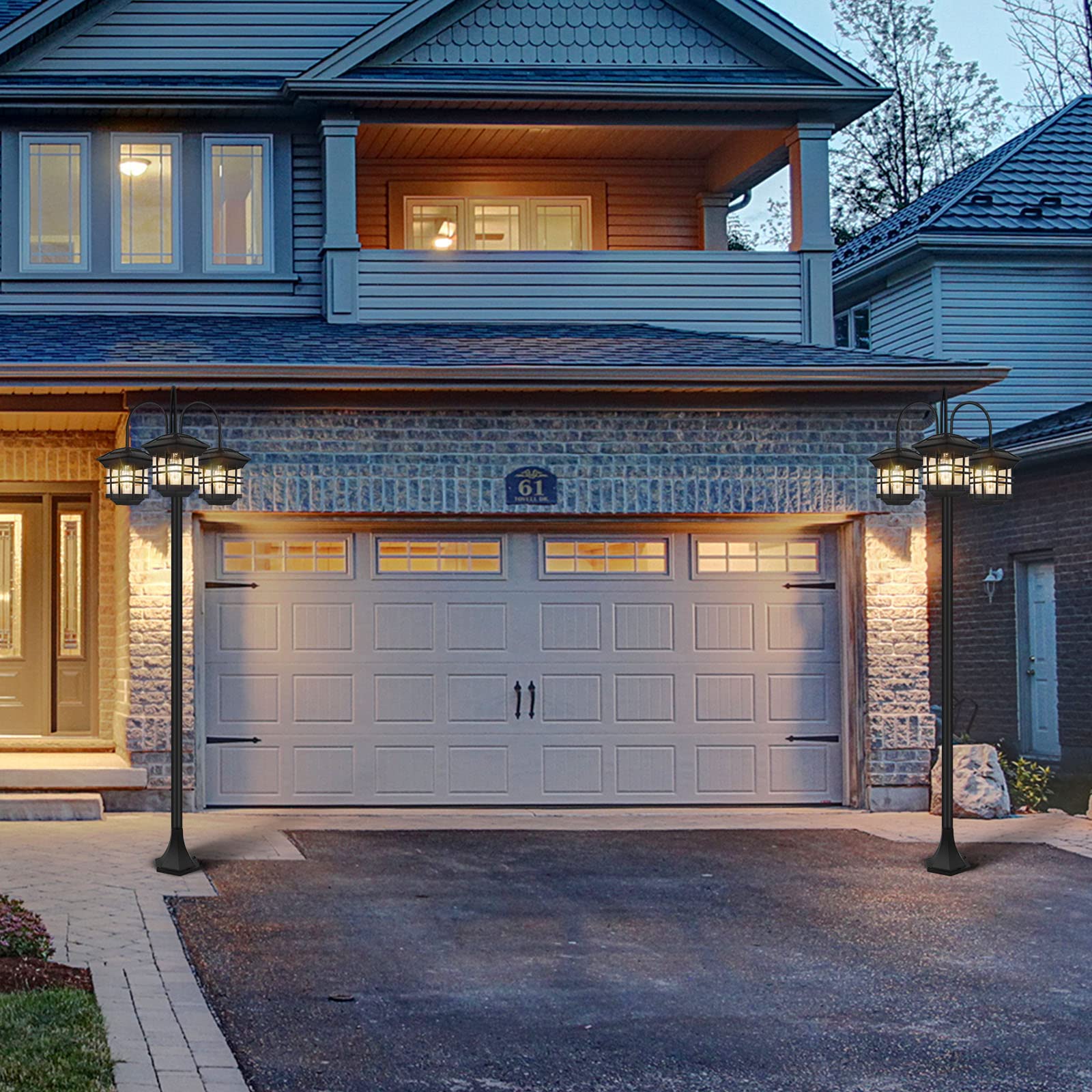PARTPHONER black finish adds classic curb appeal to front yard.