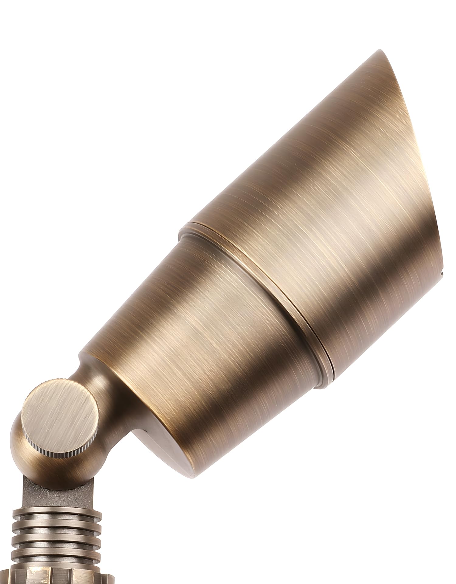 PARTPHONER brass uplight outdoors highlights pathways with weatherproof performance