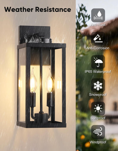 PARTPHONER clear tempered glass lantern lets warm light shine.
