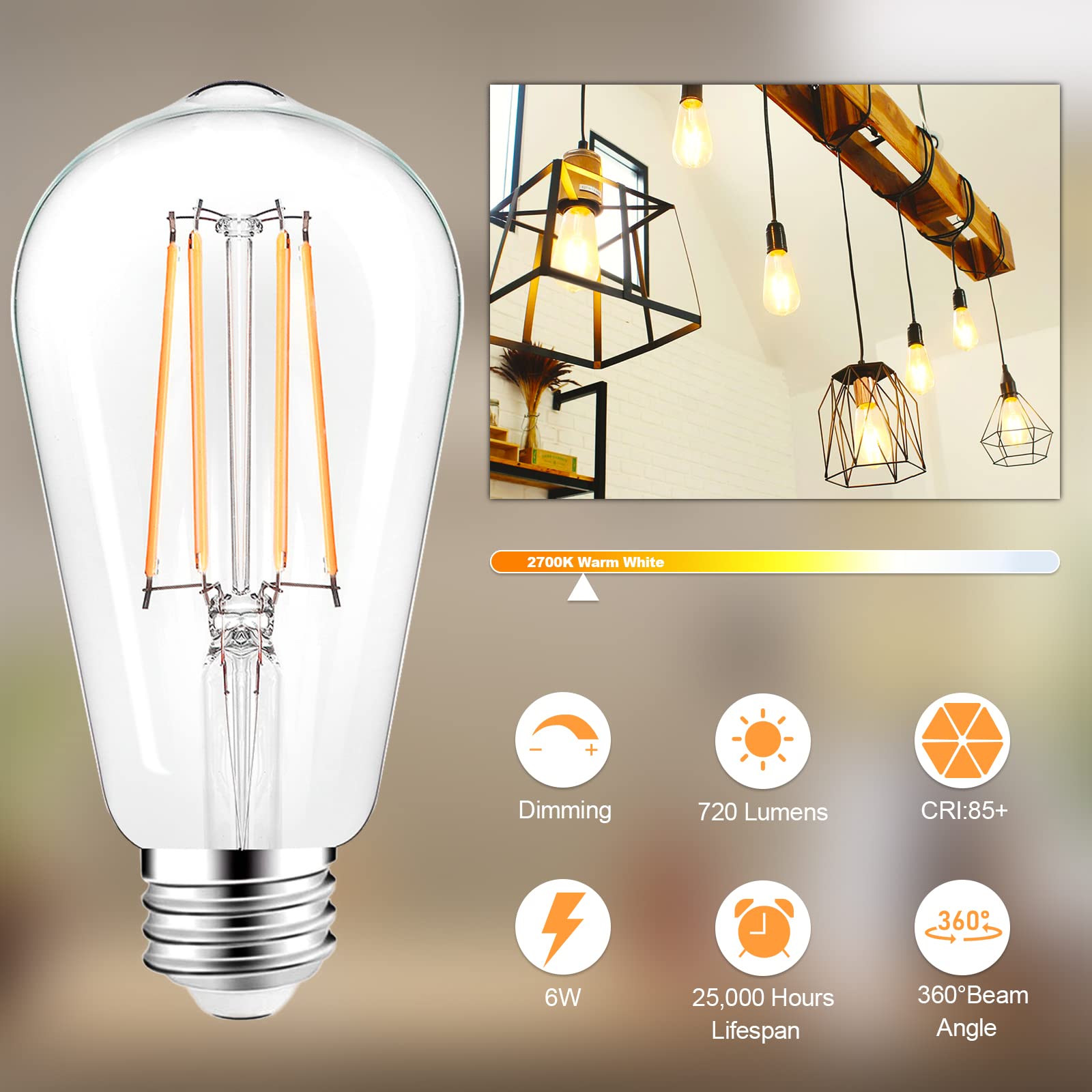 PARTPHONER CRI 85+ LED bulb with vivid colors for accurate viewing