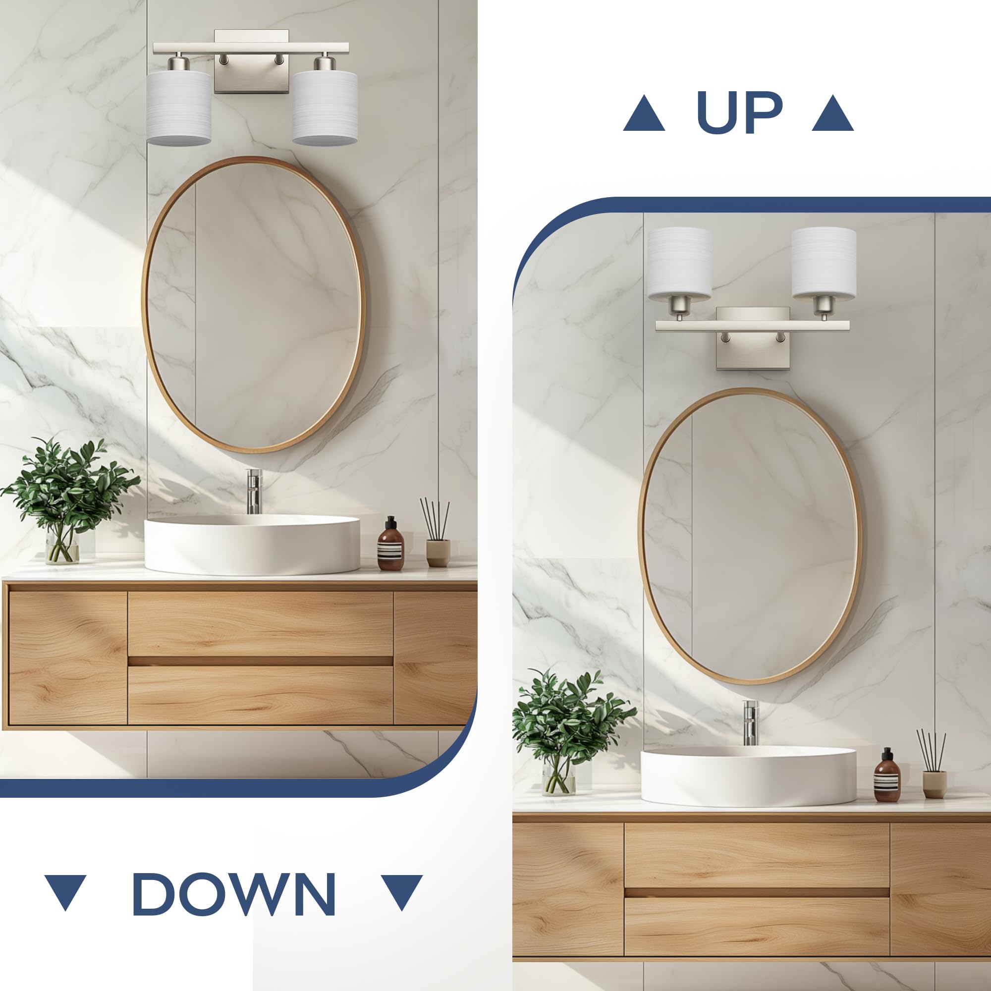 PARTPHONER durable stainless steel construction ensures long-lasting bathroom lighting.