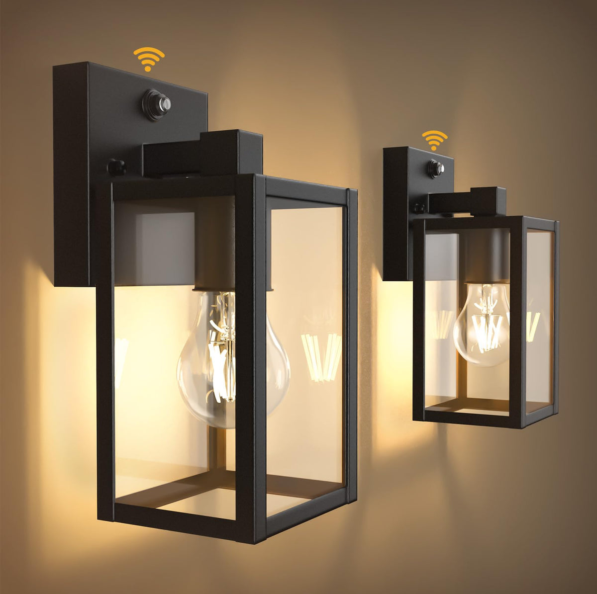 PARTPHONER dusk-to-dawn outdoor light front view, sensor-enabled nighttime safety.