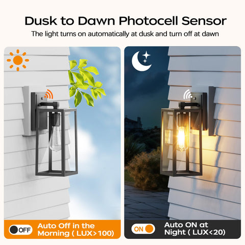PARTPHONER dusk-to-dawn wall light for garage with sensor