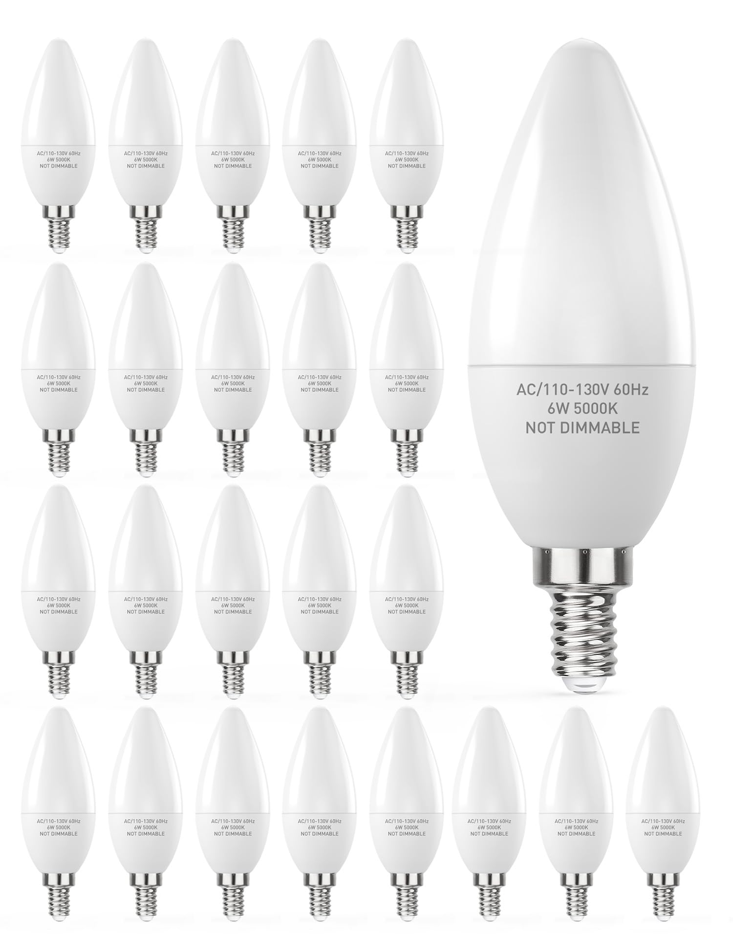 PARTPHONER E12 LED bulb pack of 24 for easy replacements across rooms