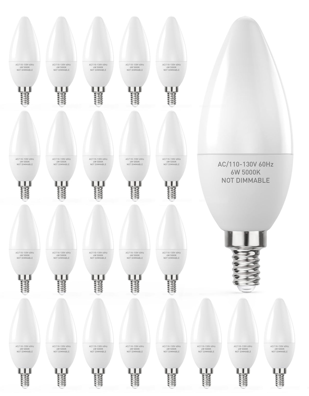 PARTPHONER E12 LED bulb pack of 24 for easy replacements across rooms