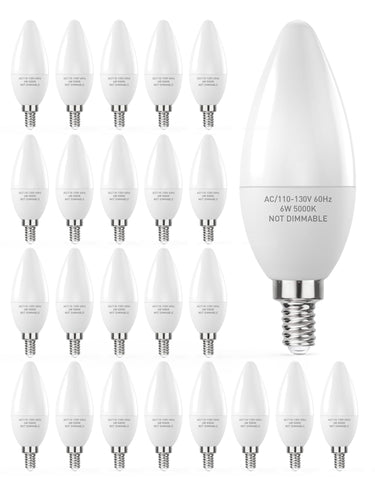PARTPHONER E12 LED bulb pack of 24 for easy replacements across rooms