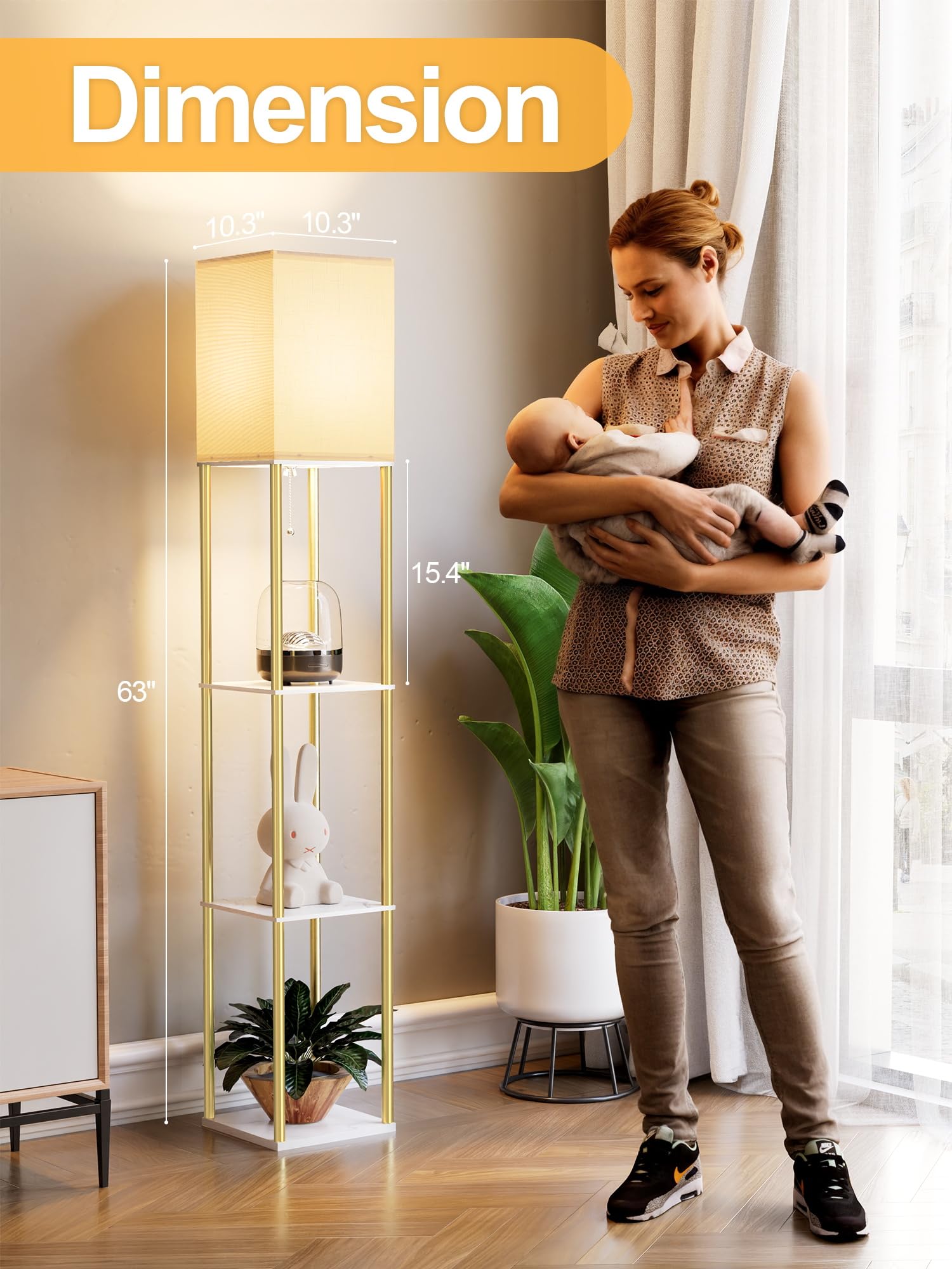 Partphoner etagere tower displays decor while providing extra shelving
