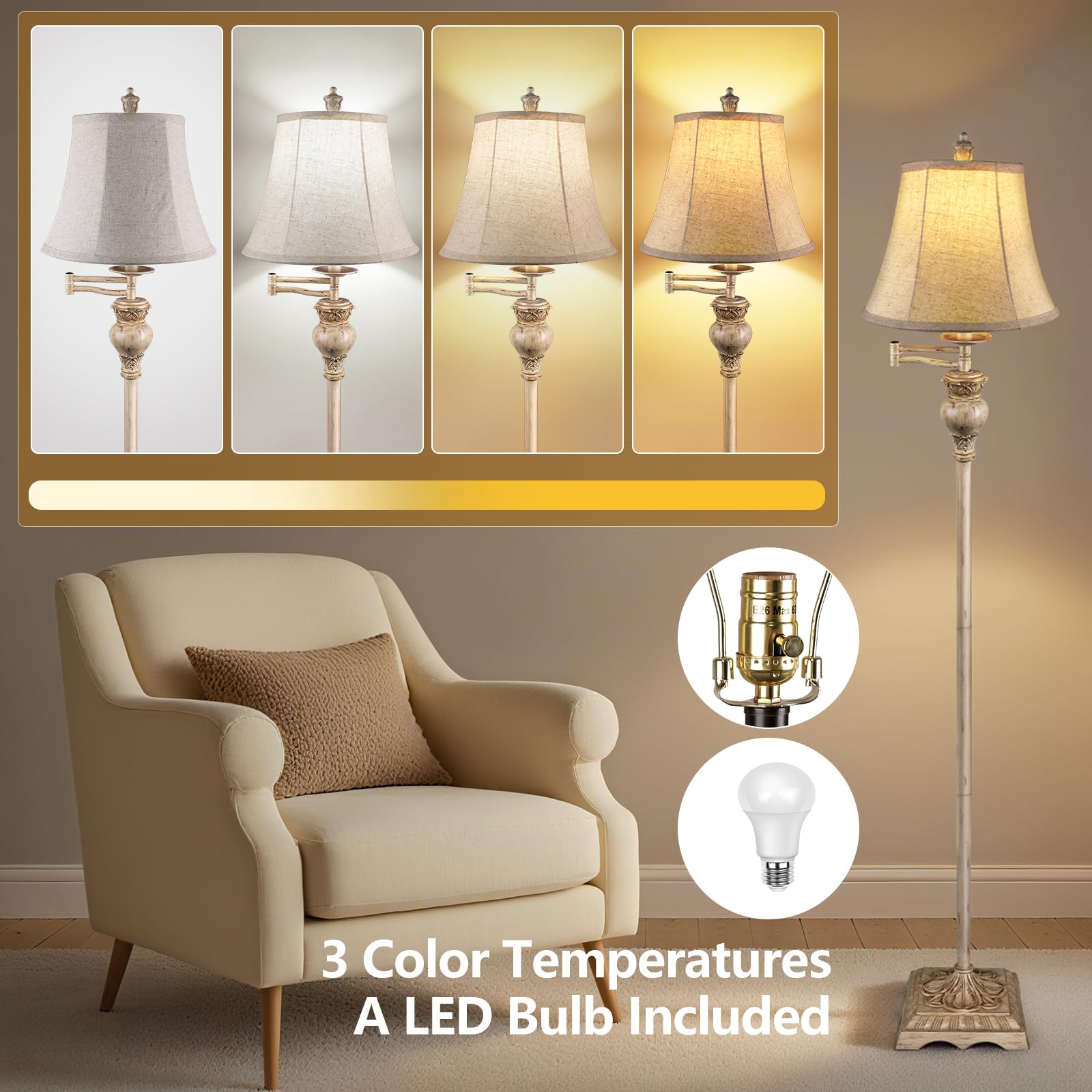 PARTPHONER floor lamp assembly enables quick setup with minimal effort