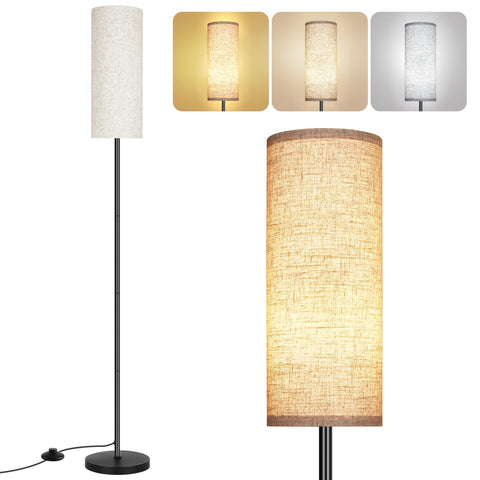 PARTPHONER floor lamp with beige shade for a warm living room glow.