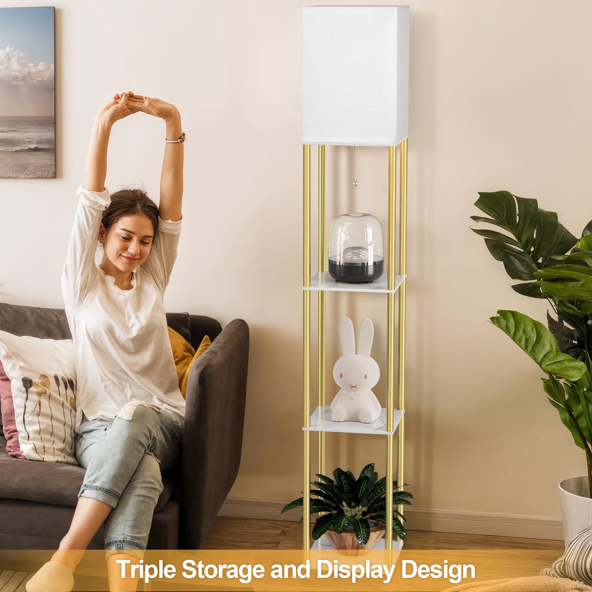 Partphoner shelf lamp ideal beside TV stand or bed