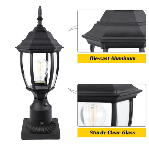 PARTPHONER hardwired 120V post light for reliable exterior illumination