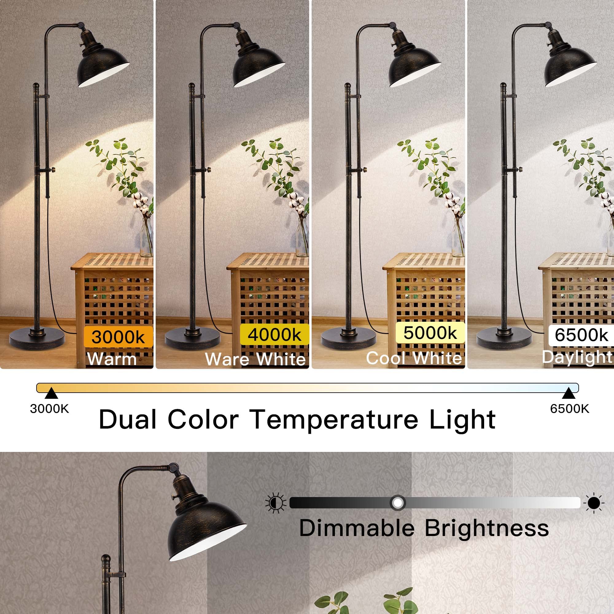 PARTPHONER floor lamp with remote control for easy lighting adjustment