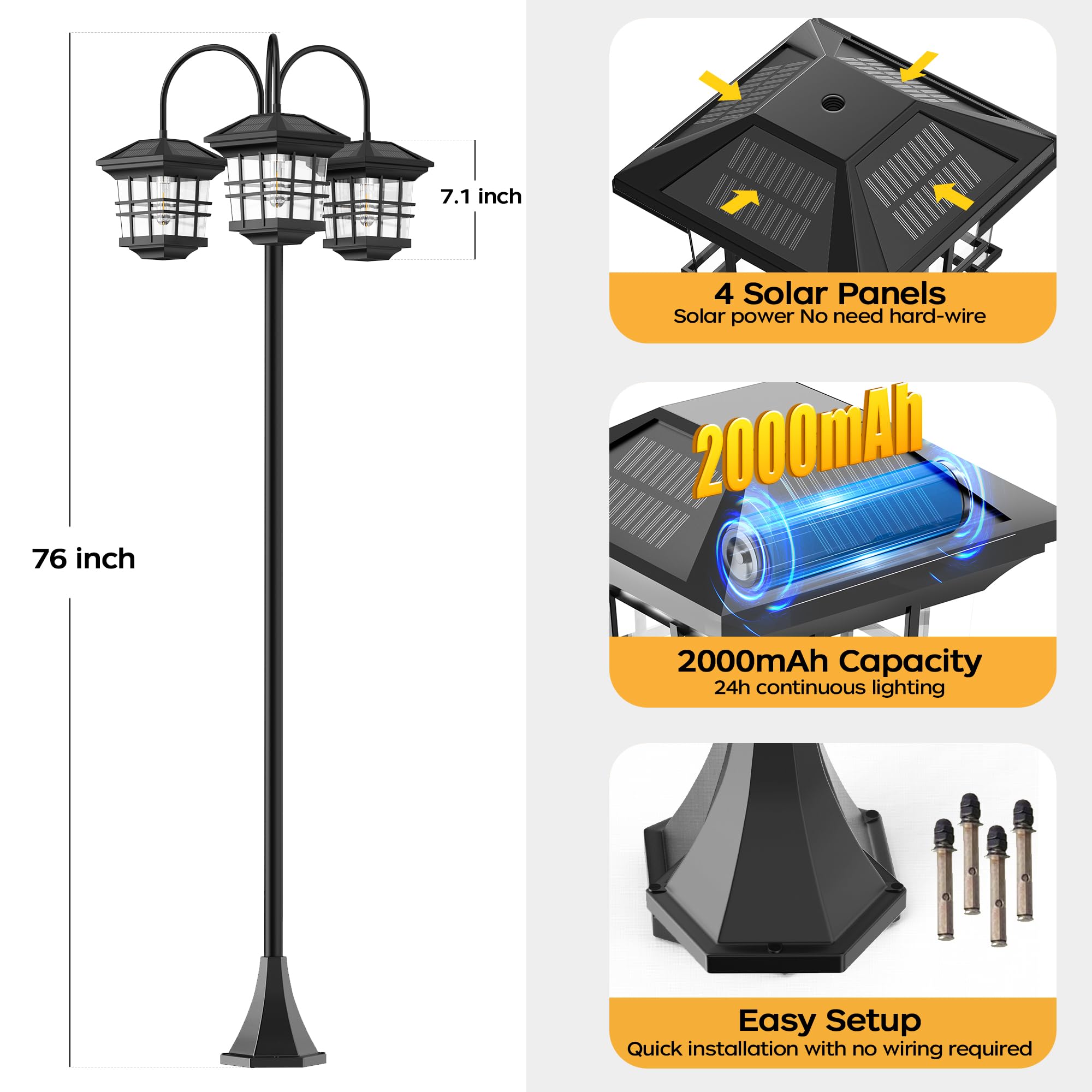 PARTPHONER anti-rust cast aluminum construction and IP44 weather rating withstands rain and snow.
