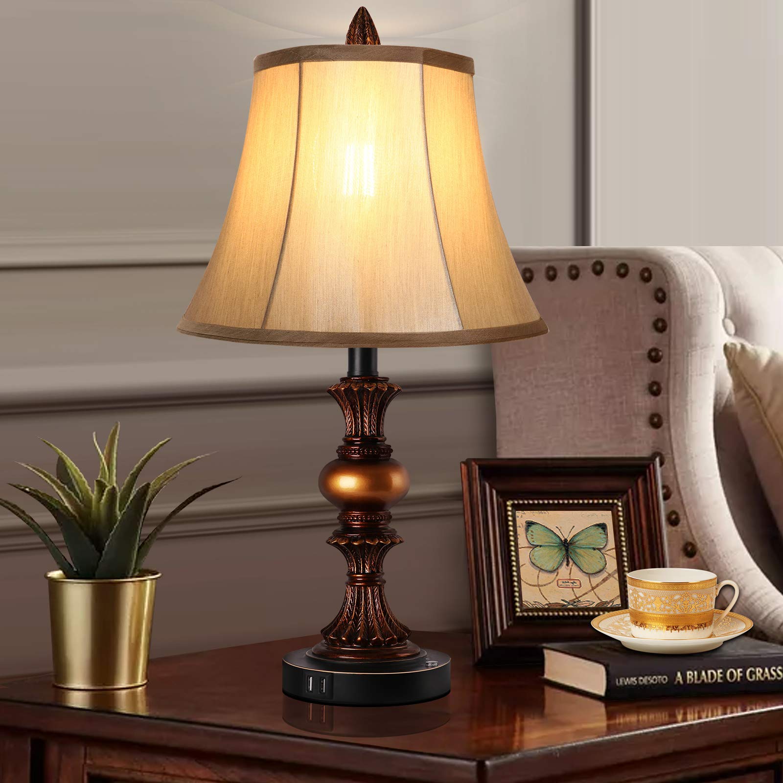 PARTPHONER 22-inch table lamp shown on a nightstand
