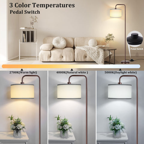 PARTPHONER floor lamp with foot pedal switch for easy hands-free control