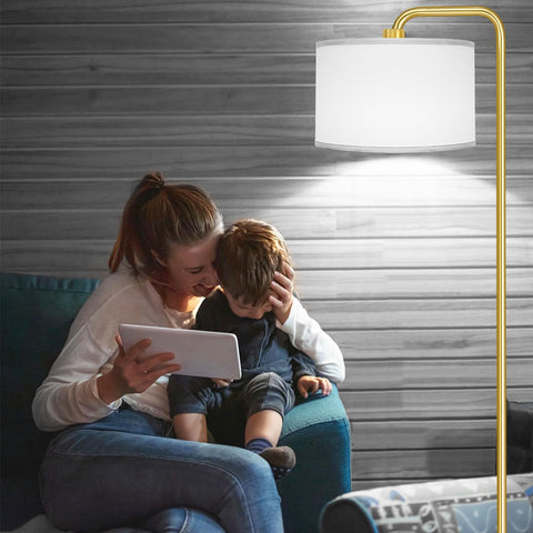 PARTPHONER LED floor lamp easy assembly with modern gold finish complements decor